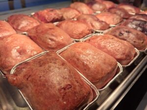 Frisch gebackener Leberkäse